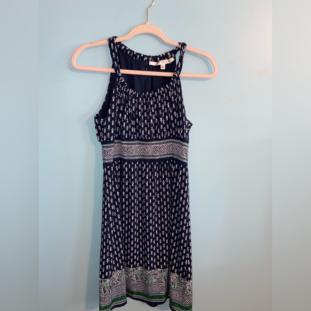 Small navy blue midi dress